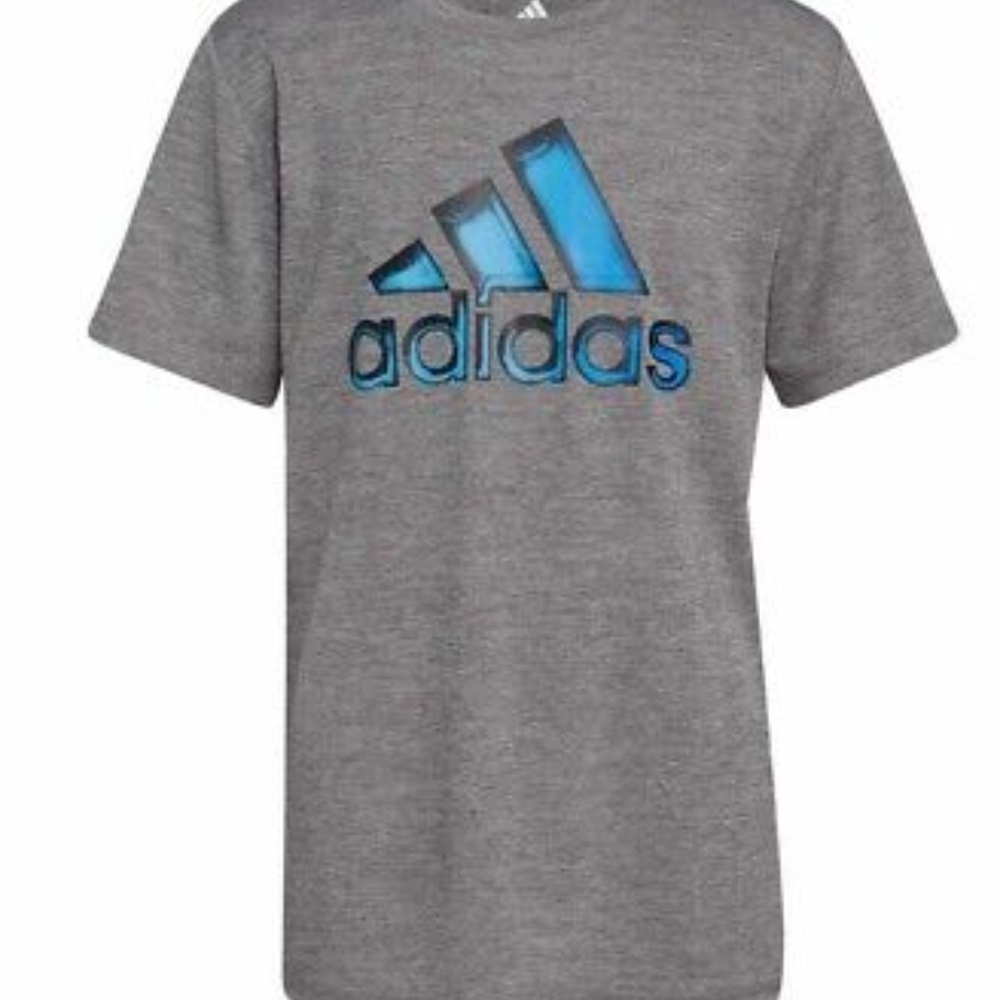Adidas Gray T-Shirt with Blue Logo